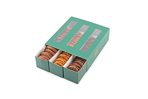 3 Drawer Box of 490 gr Mix Barazek &amp; Cookies Dipped in Chocolate